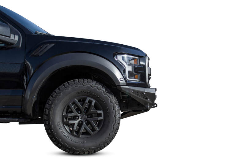 Ford Raptor Bumper - Front - Addictive Desert Designs - Stealth Fighter with Winch Mount - Hammer Black Powder Coat finish with Satin Black Panels - `17-`27